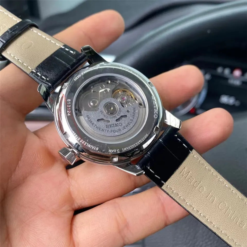 presage Seiko Black Dial Watch - Hình 5