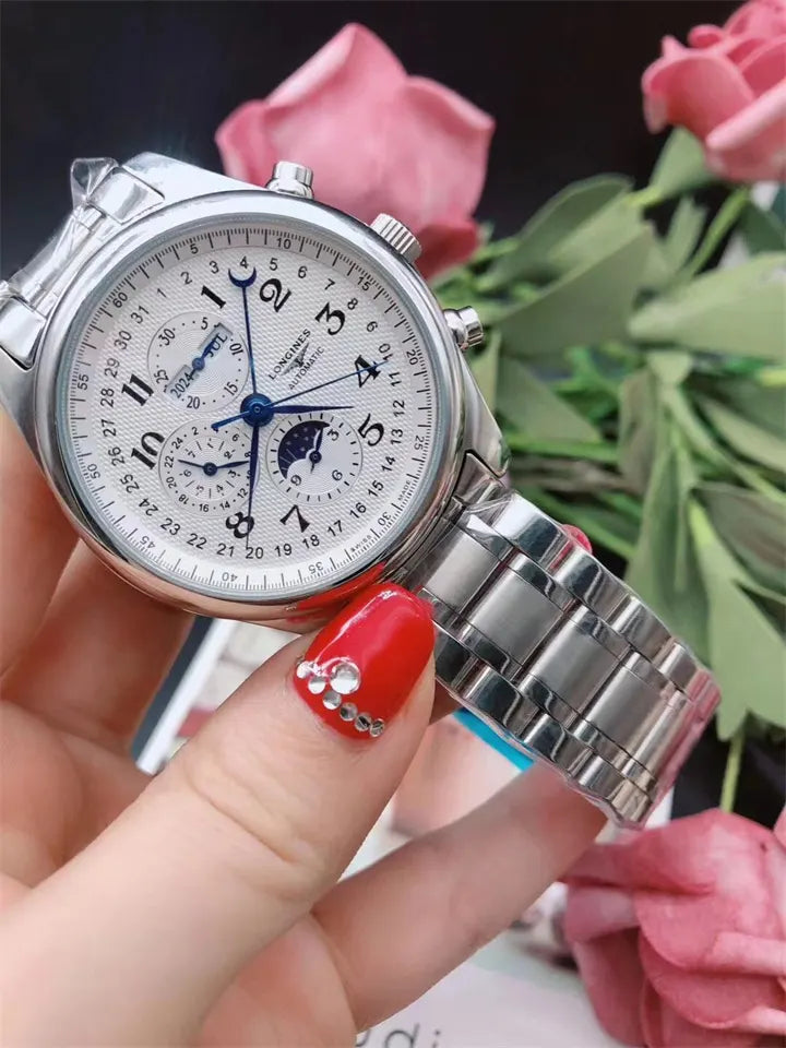 Longines Moonphase Silver Dial - Hình 3