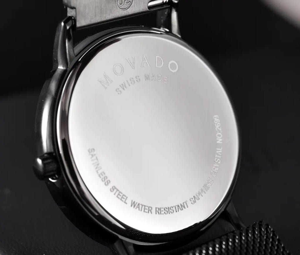 Movado Black Mesh Watch - Hình 5