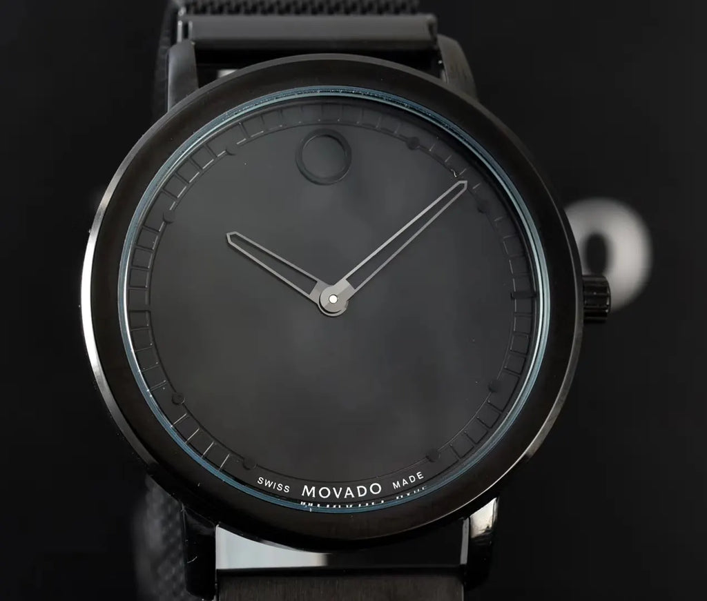 Movado Black Mesh Watch - Hình 6