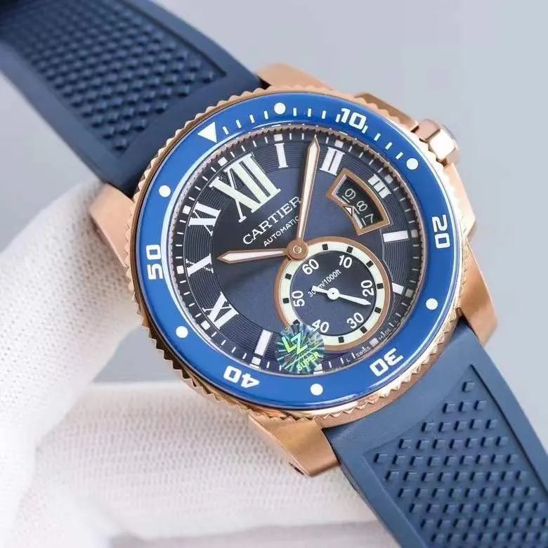 Cartier Blue Rubber Dive Watch - Hình 3
