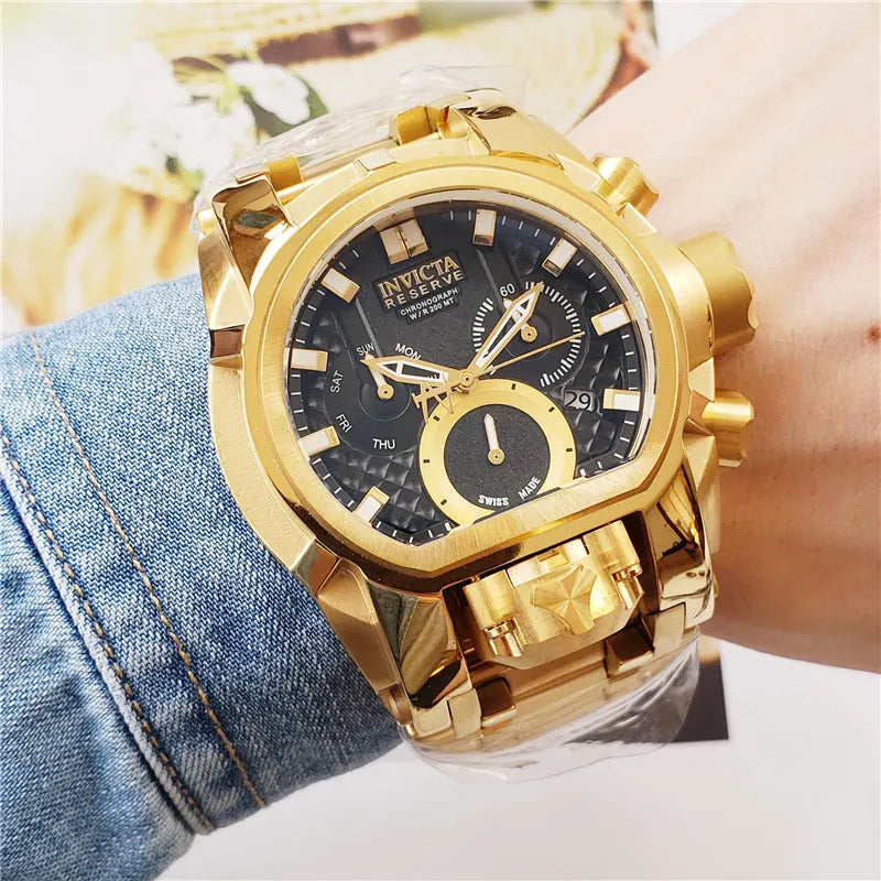 Invicta Gold-Tone Chronograph - Hình 3