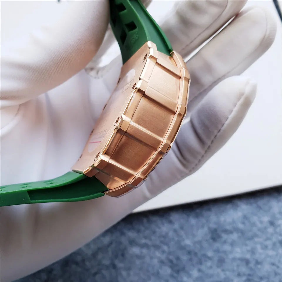Richard Mille Rose Gold Green Strap - Hình 5