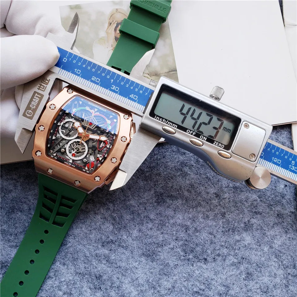 Richard Mille Rose Gold Green Strap - Hình 2