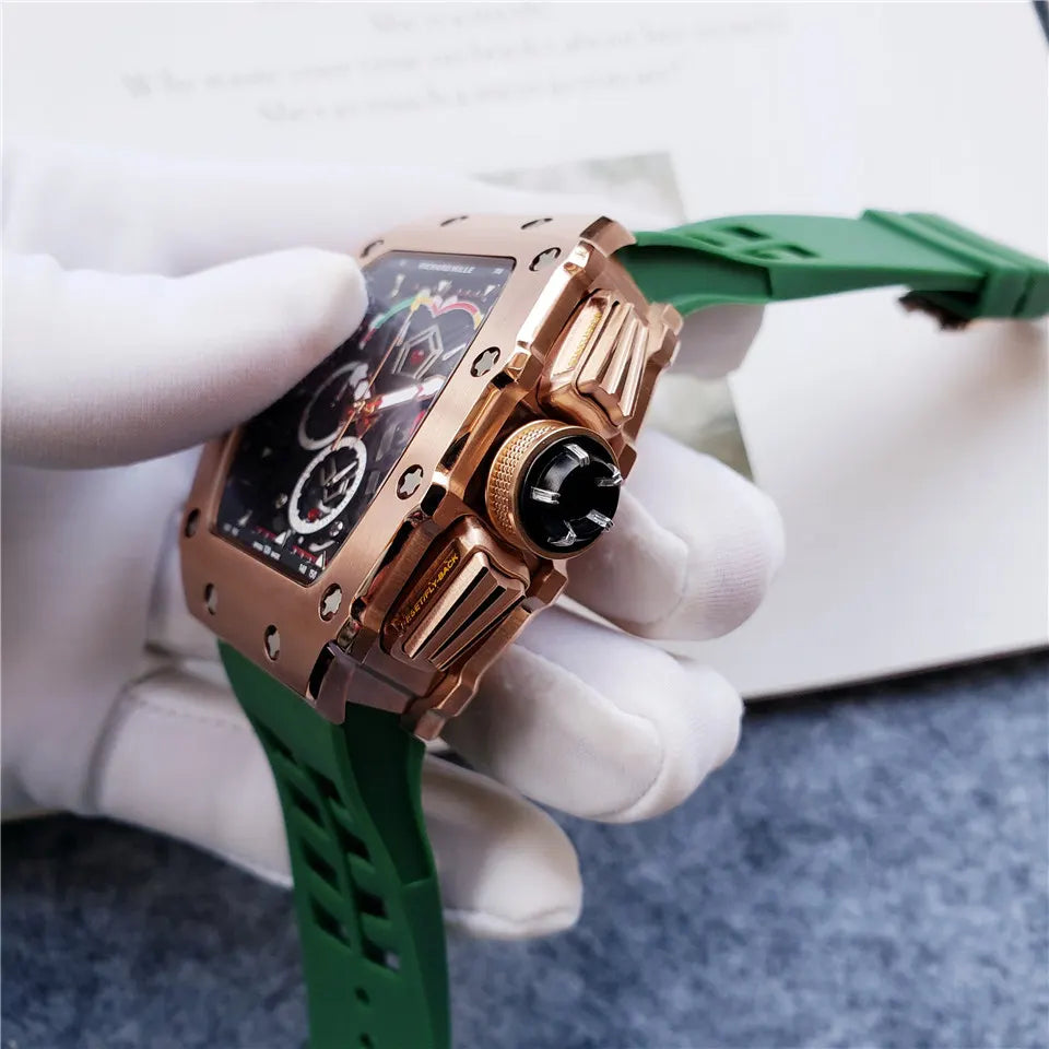 Richard Mille Rose Gold Green Strap - Hình 6