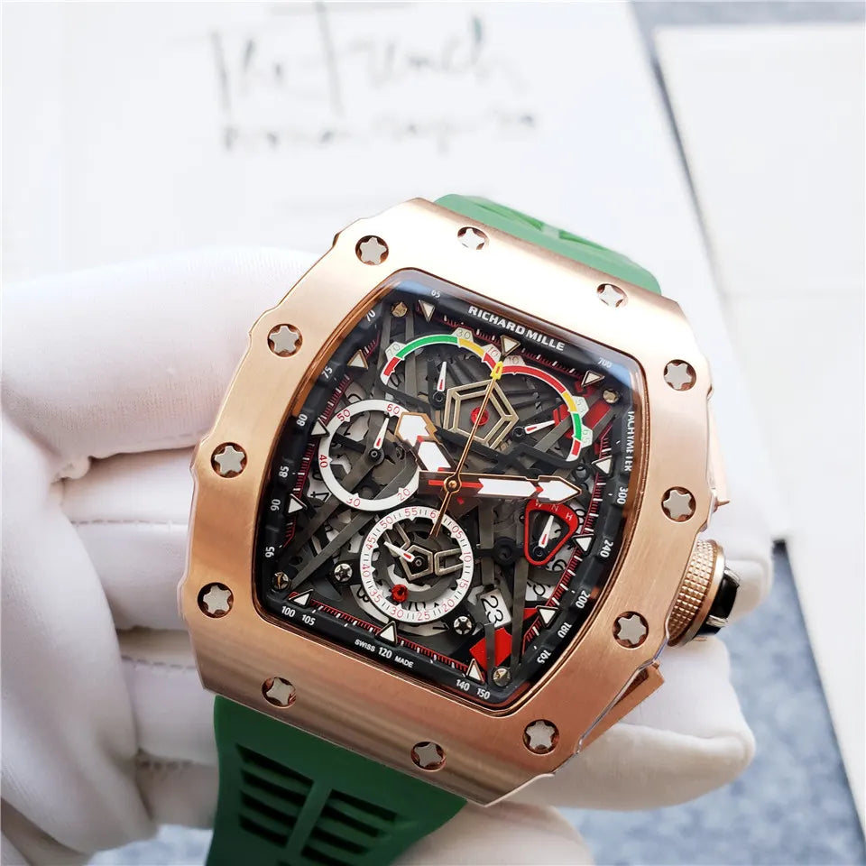Richard Mille Rose Gold Green Strap