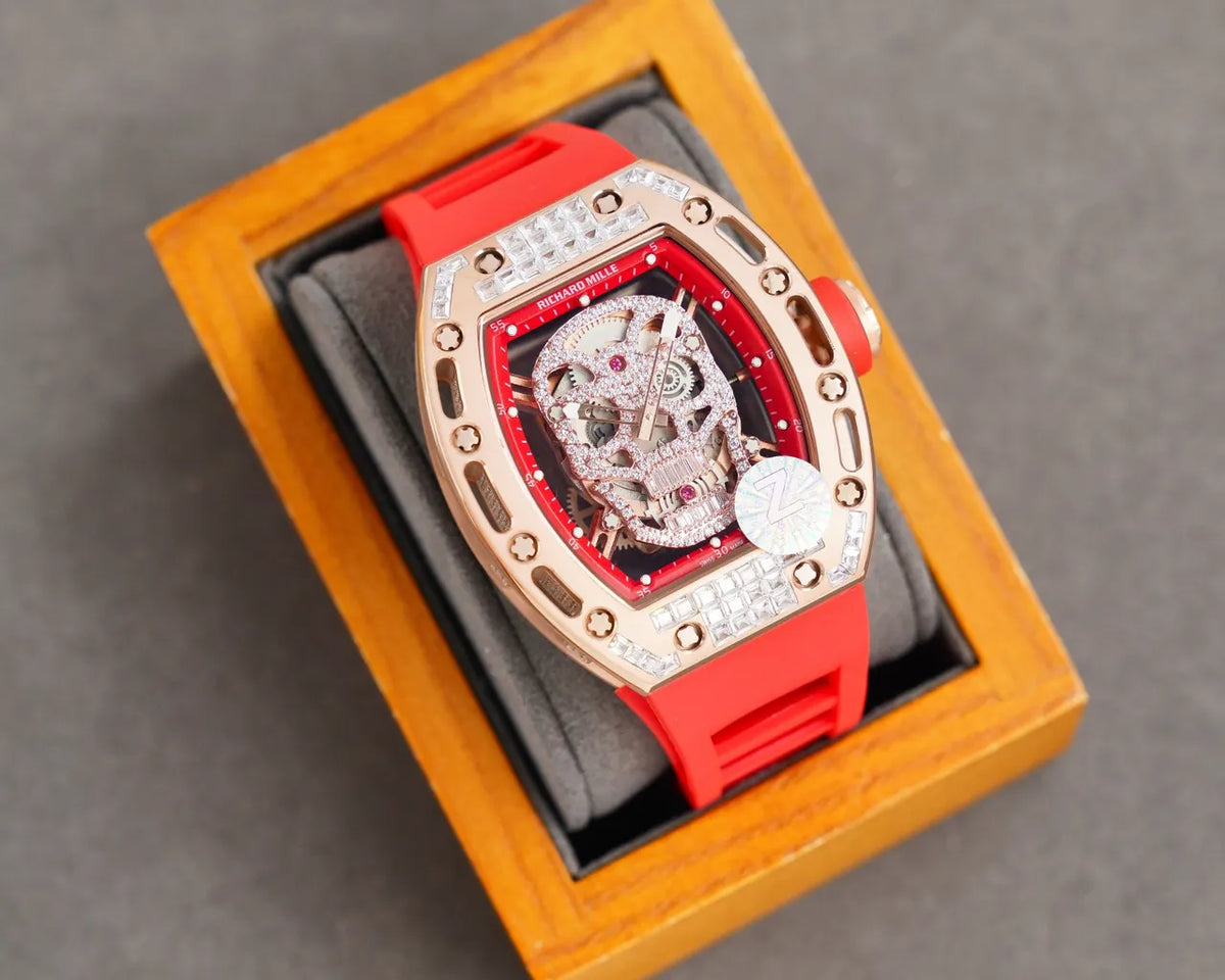 red Richard Mille Skull Watch - Hình 8