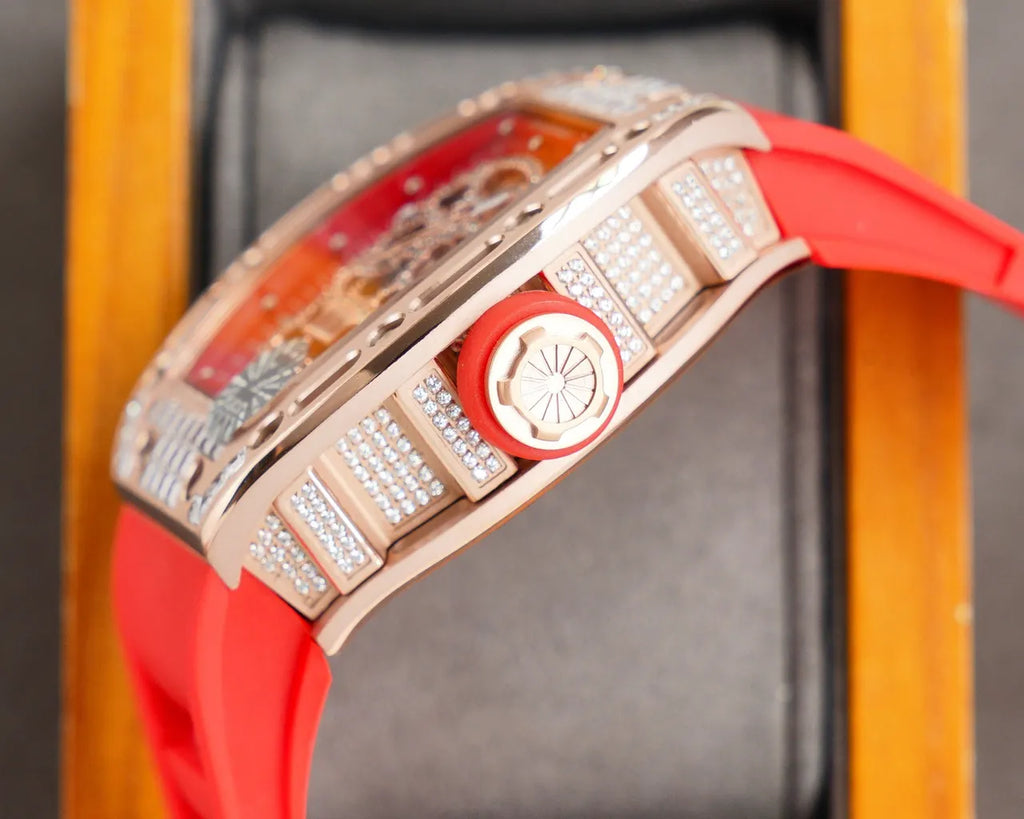 red Richard Mille Skull Watch - Hình 5