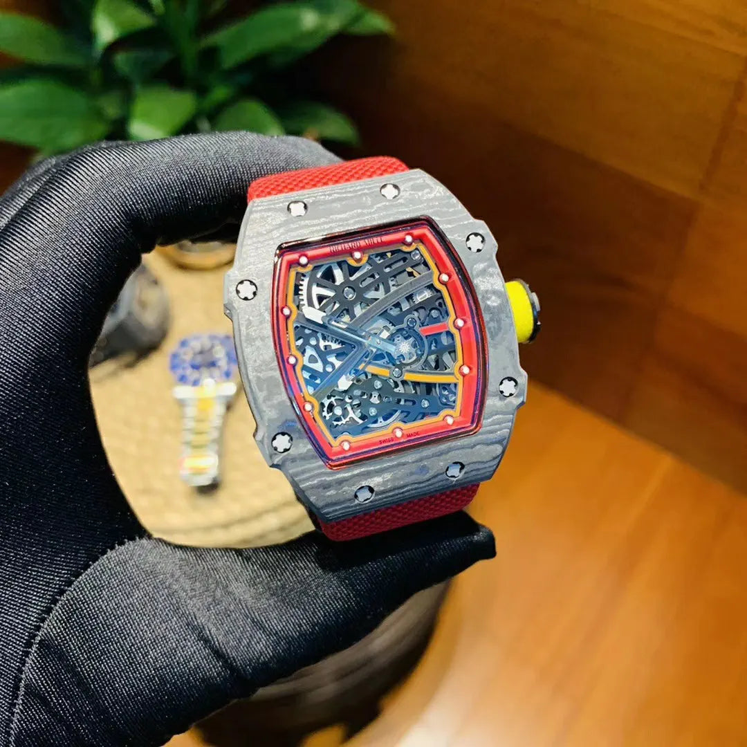 skeleton Richard Mille Red Strap - Hình 9