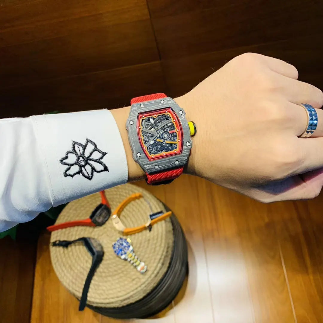skeleton Richard Mille Red Strap - Hình 2