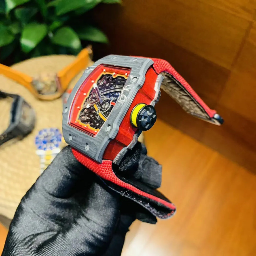 skeleton Richard Mille Red Strap - Hình 8