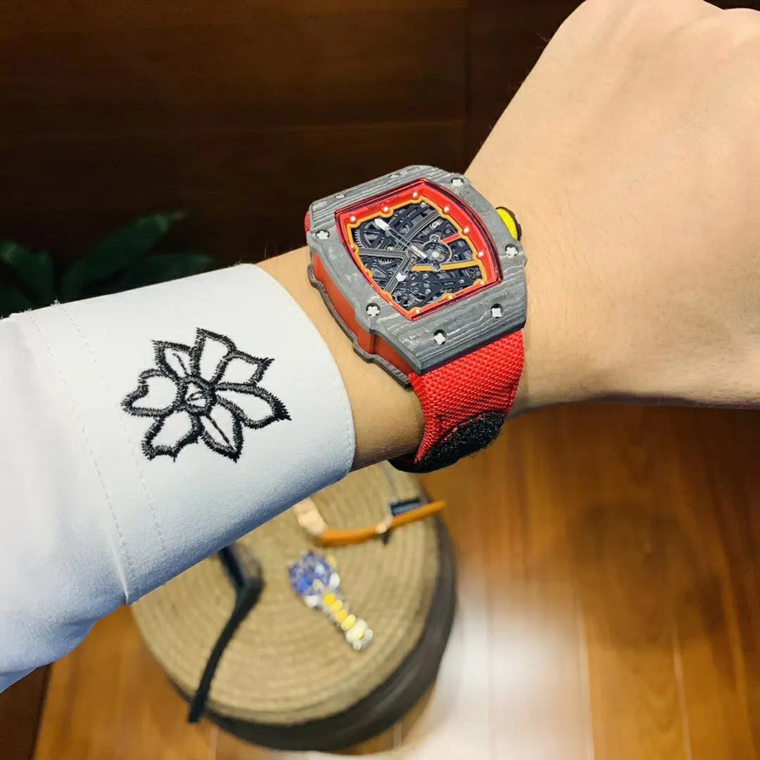 skeleton Richard Mille Red Strap - Hình 7