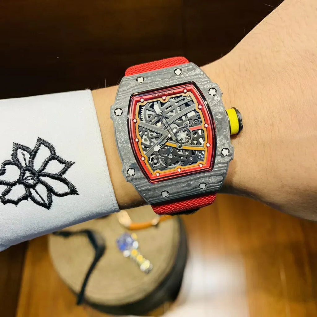 skeleton Richard Mille Red Strap - Hình 6