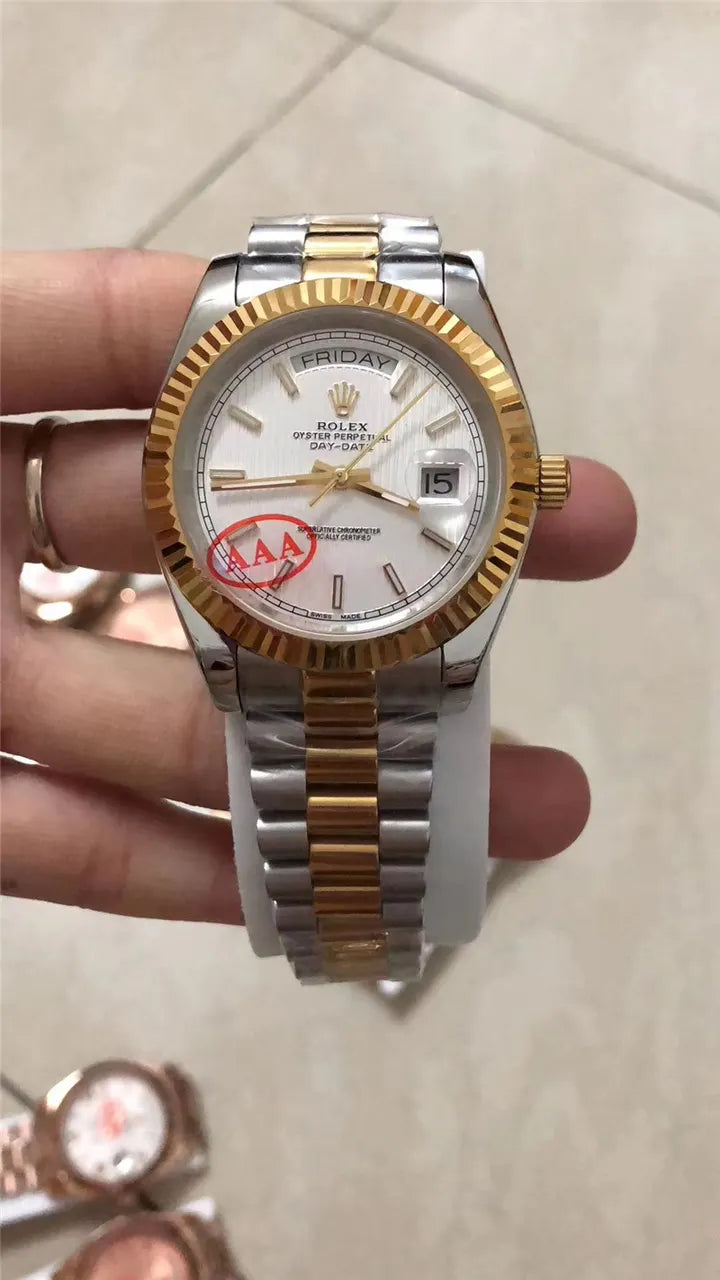day Rolex Gold Fluted Champagne - Hình 5