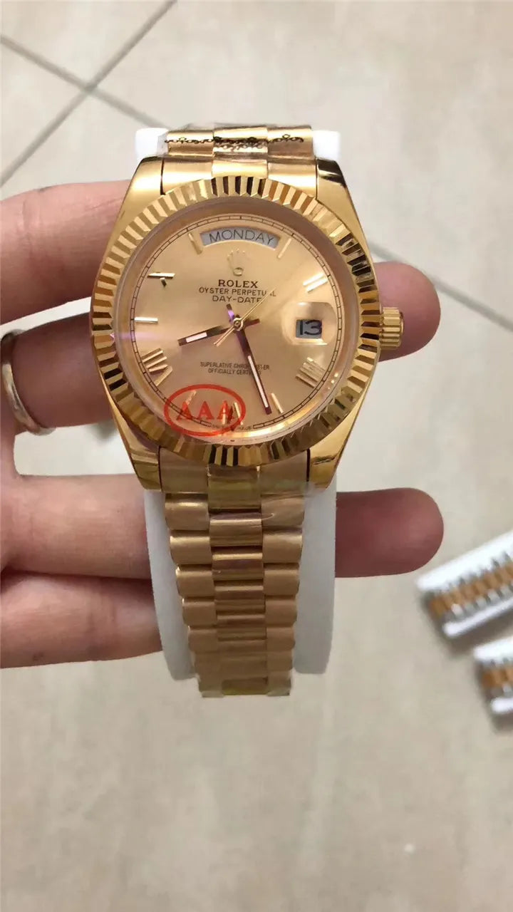 day Rolex Gold Fluted Champagne - Hình 9