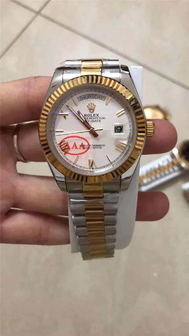 day Rolex Gold Fluted Champagne - Hình 7