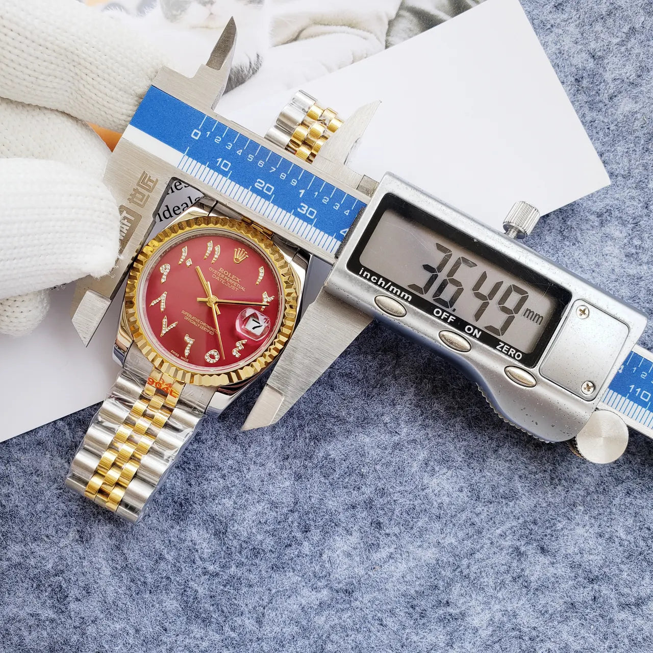 Rolex Datejust Red Arabic Dial - Hình 2
