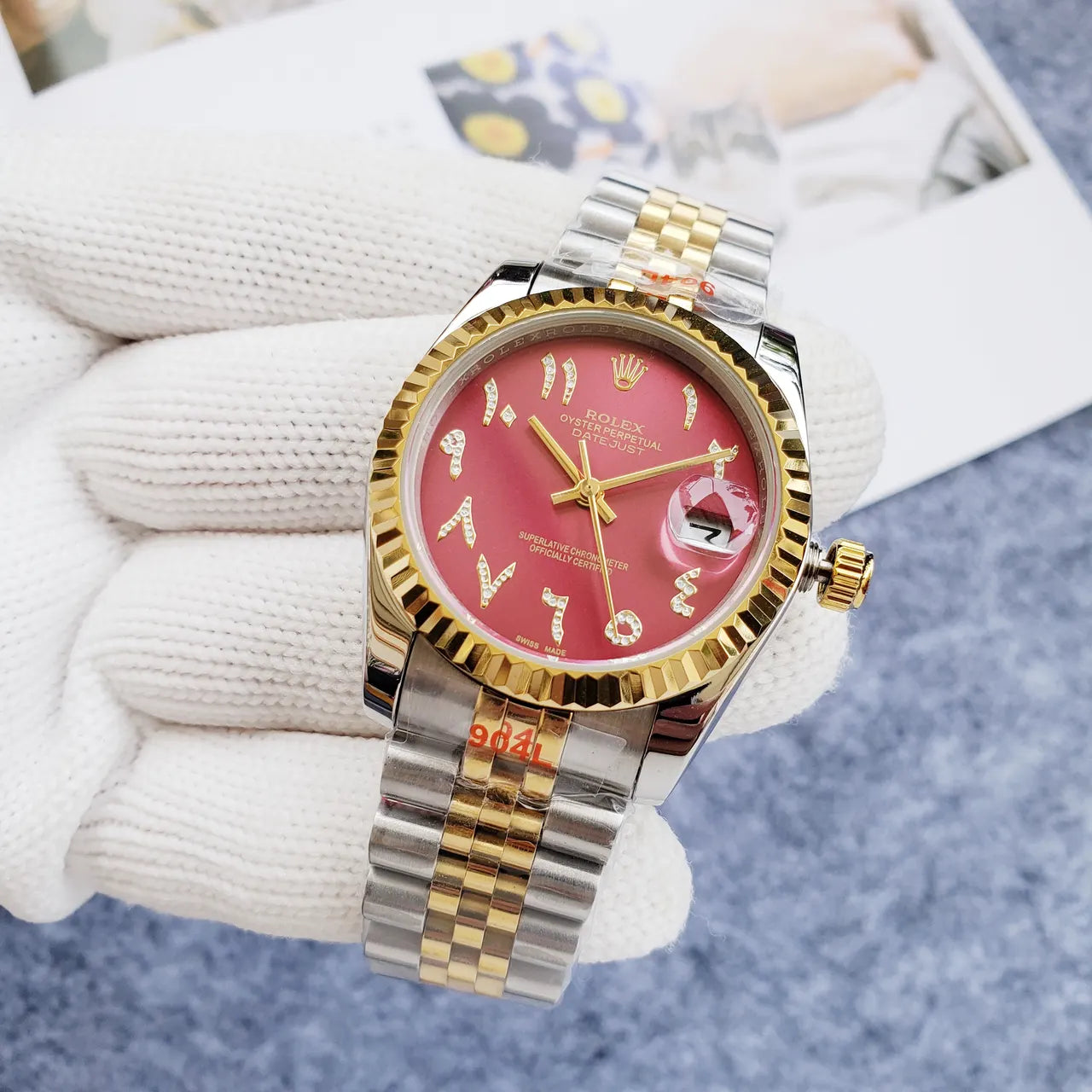 Rolex Datejust Red Arabic Dial - Hình 5