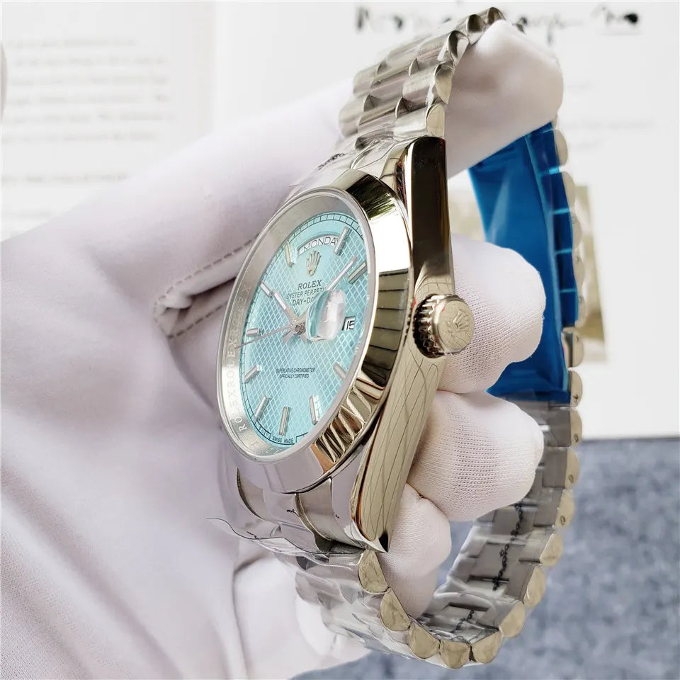 Rolex Silver Steel Tiffany Blue - Hình 5