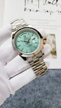 Rolex Silver Steel Tiffany Blue
