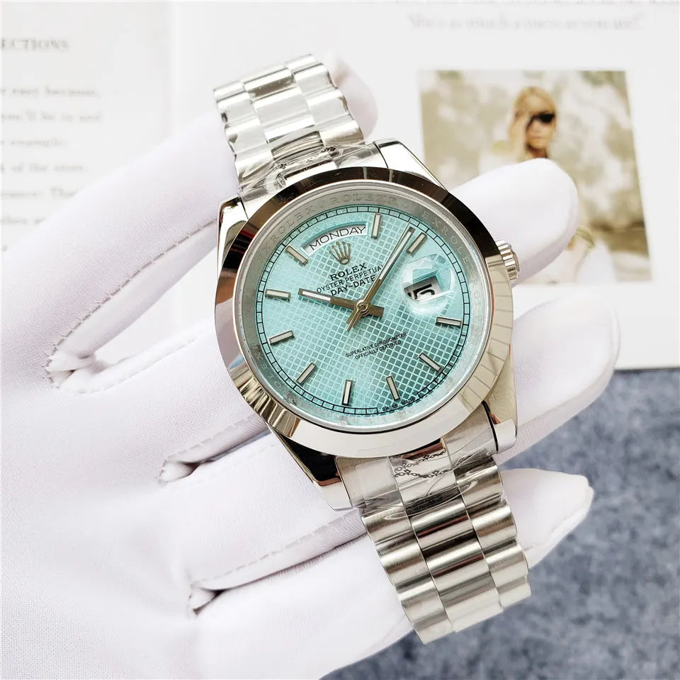 Rolex Silver Steel Tiffany Blue - Hình 8
