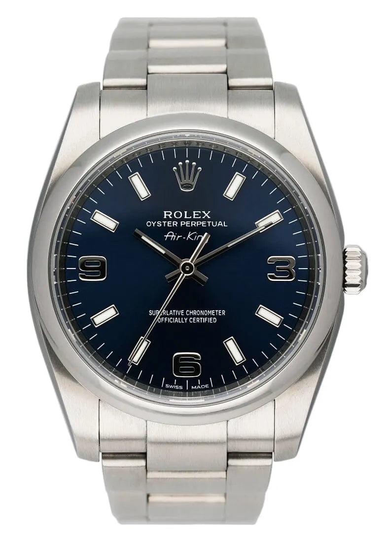 steel Rolex Air-King Blue Dial