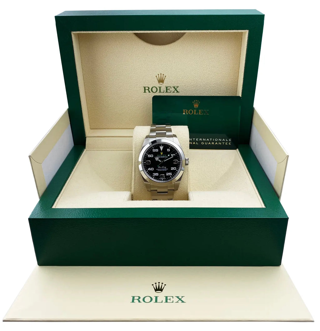 ref Rolex Air-King Black Dial Steel - Hình 2