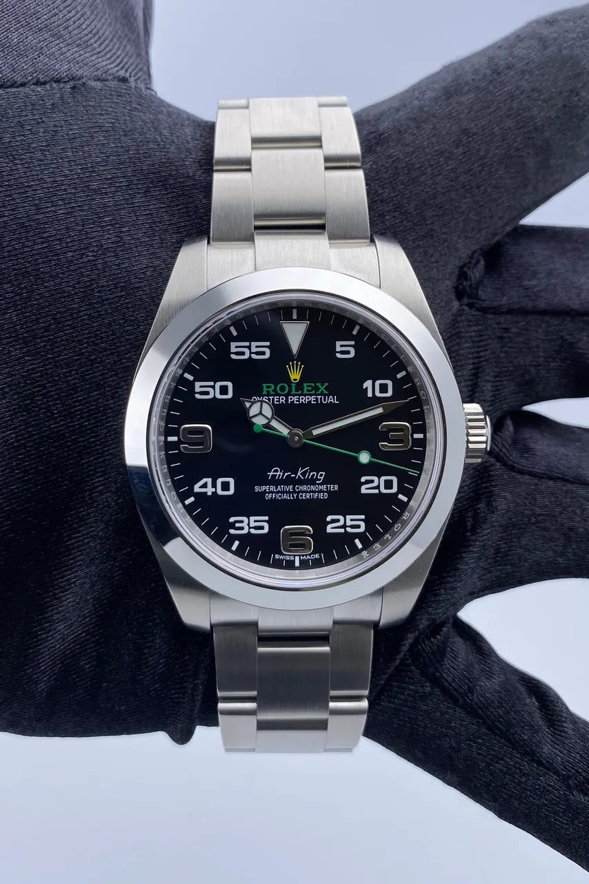ref Rolex Air-King Black Dial Steel - Hình 3