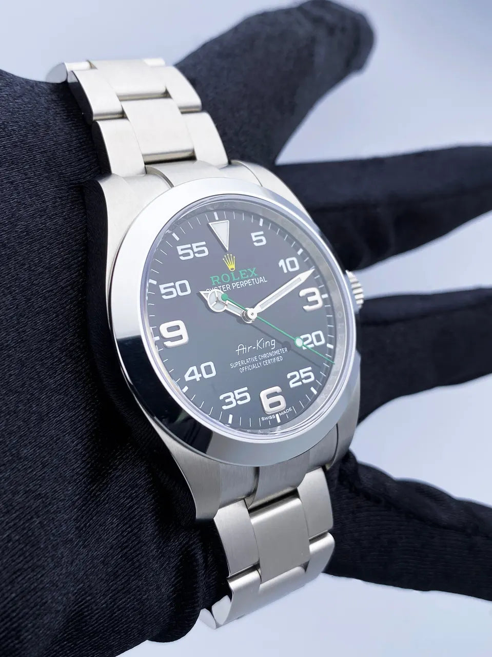 ref Rolex Air-King Black Dial Steel - Hình 4