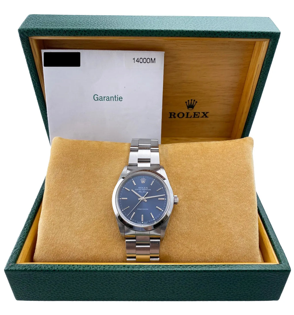 stainless Rolex Air-King Blue Dial - Hình 2