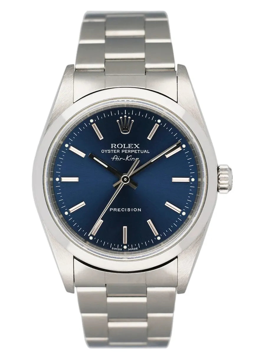stainless Rolex Air-King Blue Dial