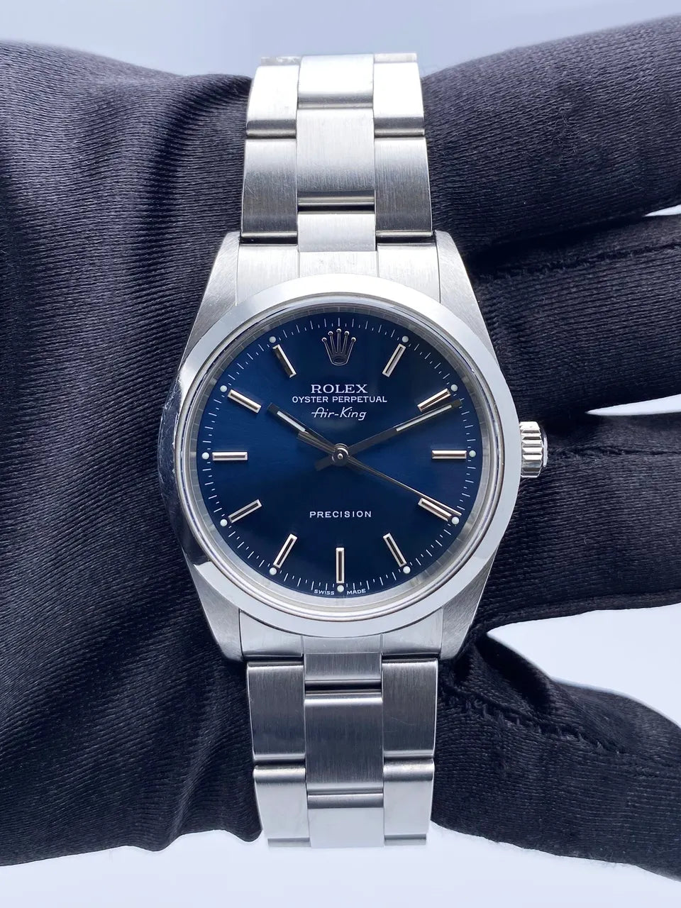stainless Rolex Air-King Blue Dial - Hình 3