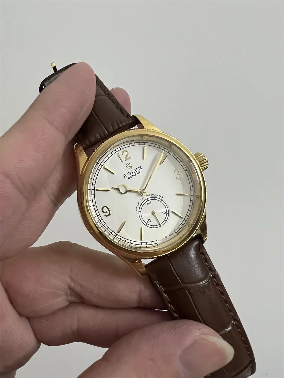 Rolex Gold Dress Watch White Dial - Hình 5