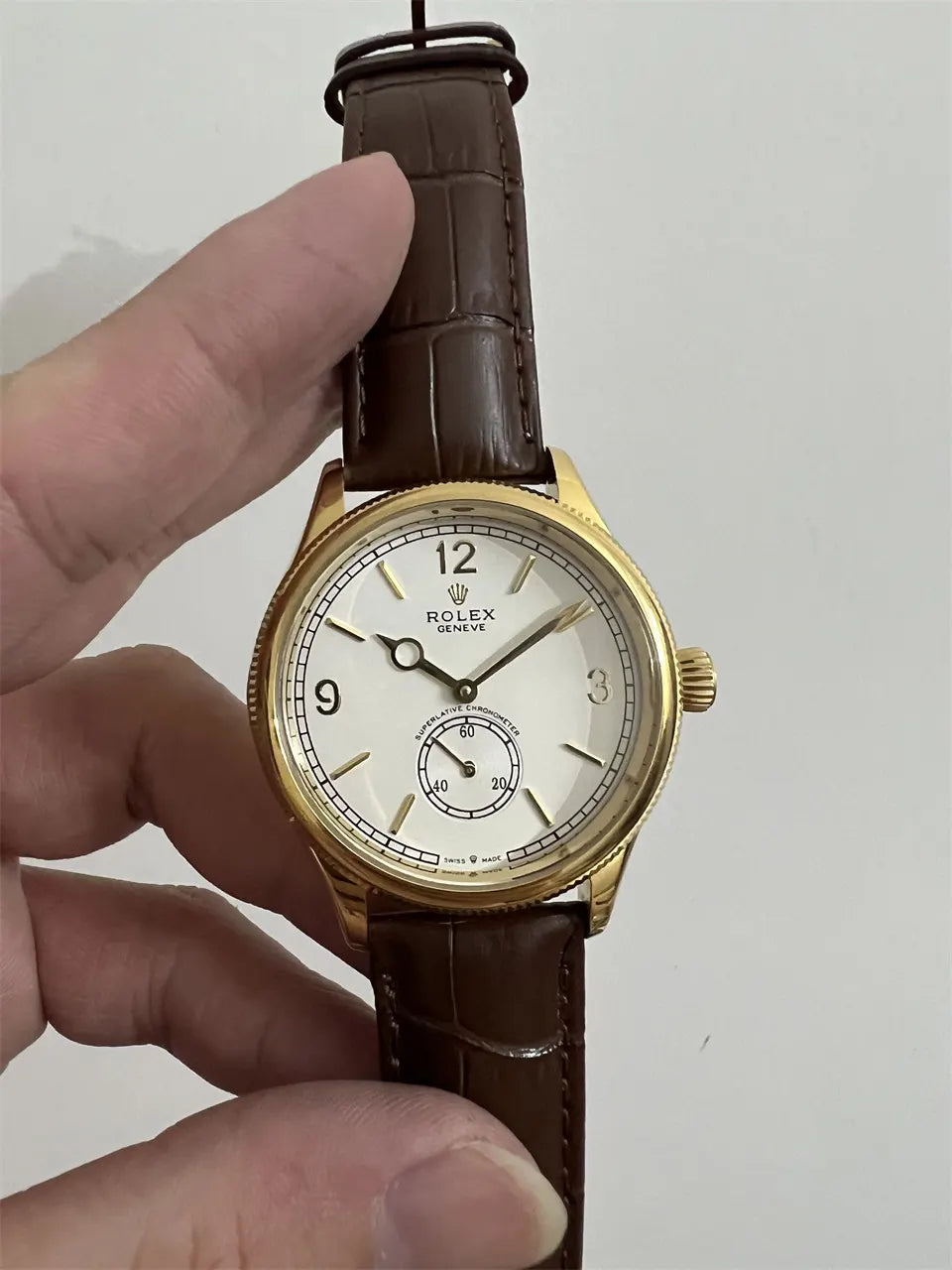Rolex Gold Dress Watch White Dial - Hình 2