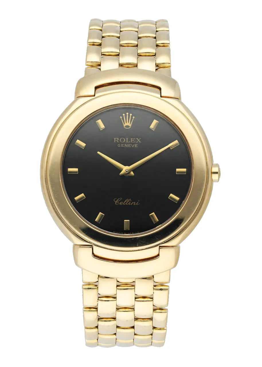 Rolex Cellini Black Dial Gold