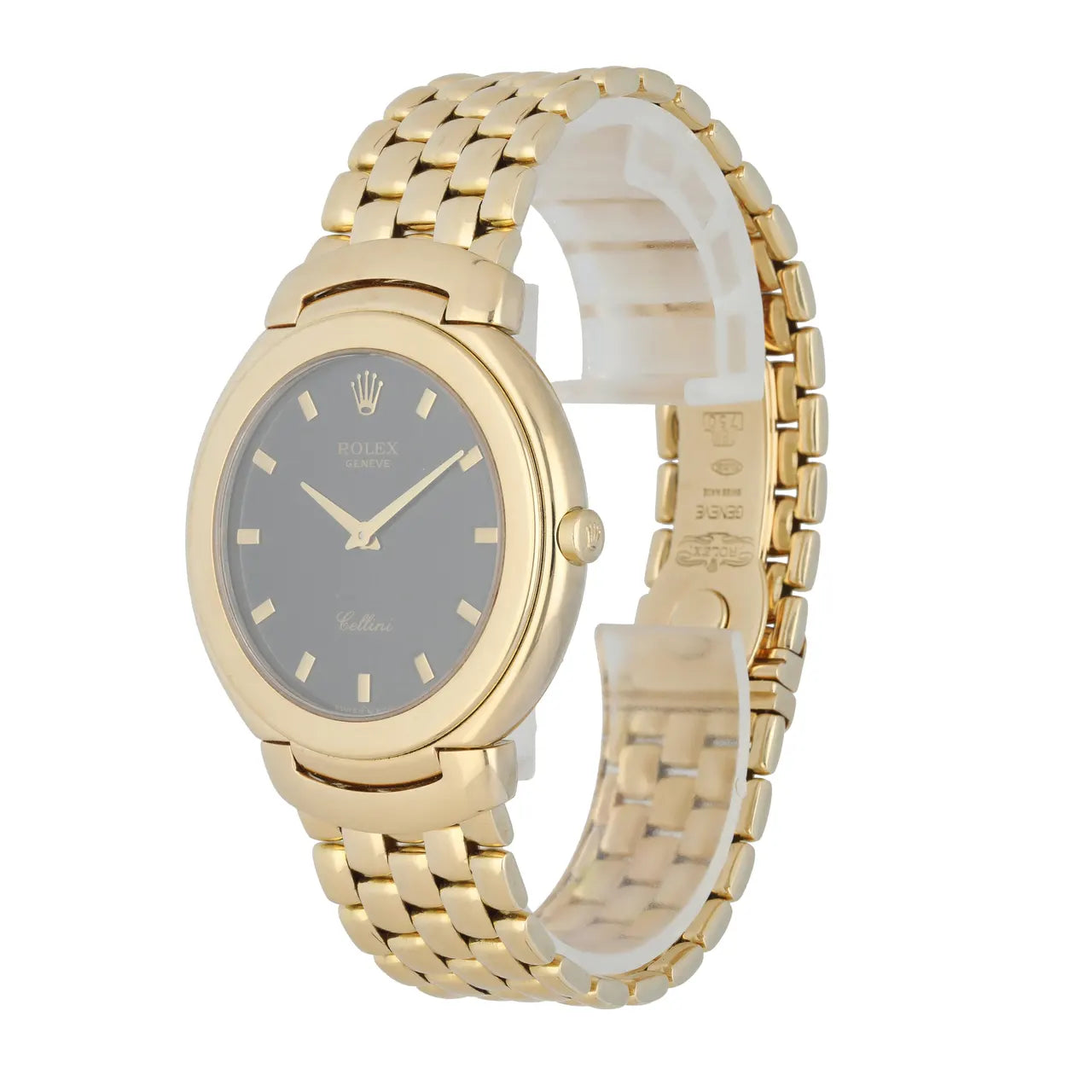 Rolex Cellini Black Dial Gold - Hình 2