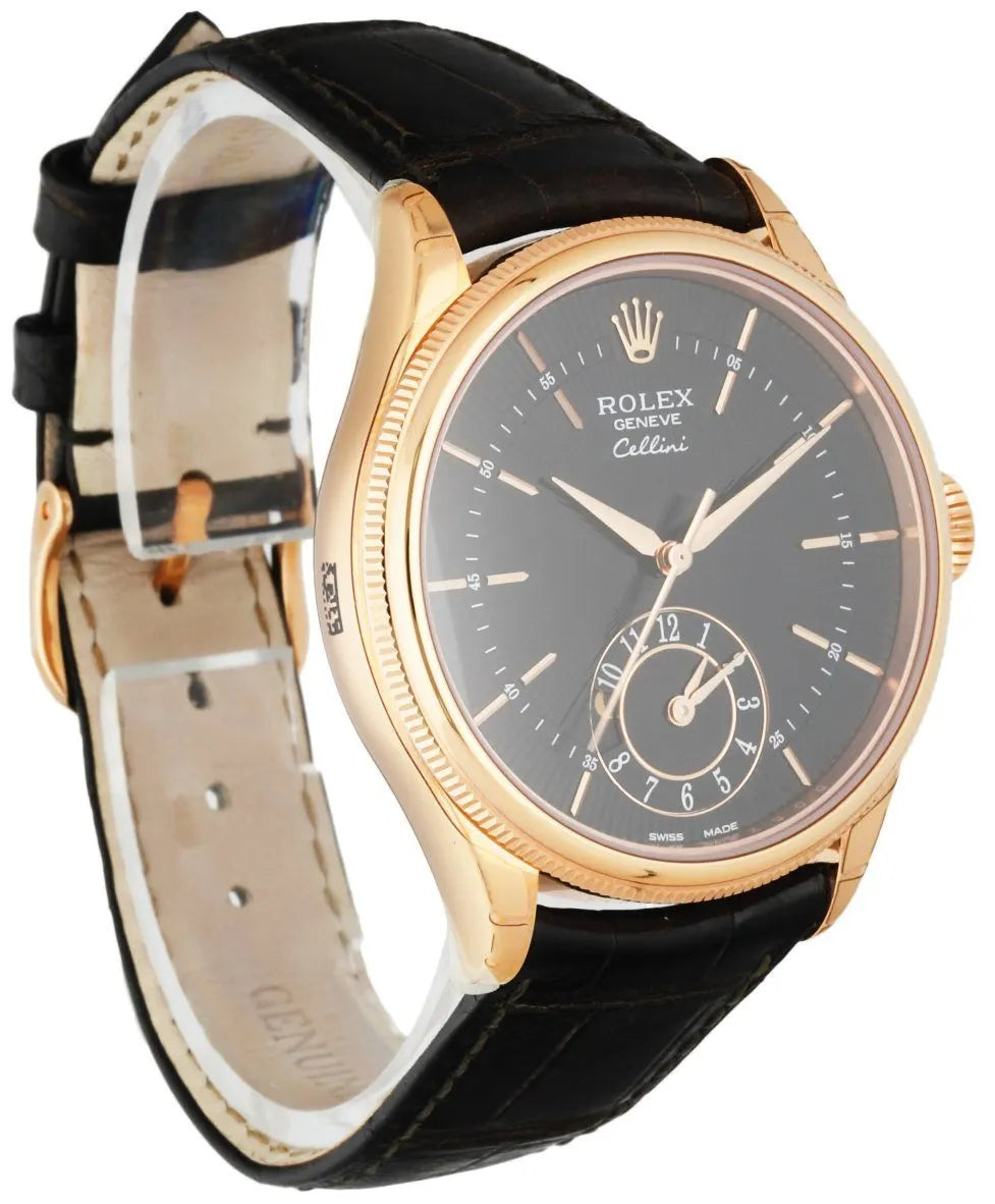 dial Rolex Cellini Black Rose Gold - Hình 4