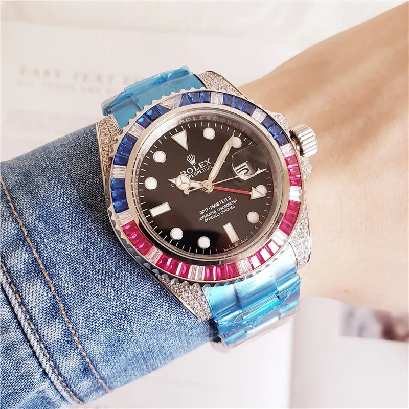 Rolex Gold Ruby Sapphire Bezel - Hình 5