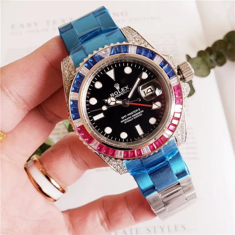 Rolex Gold Ruby Sapphire Bezel - Hình 9