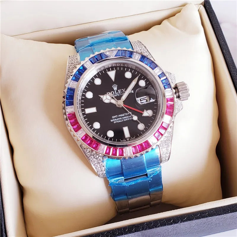 Rolex Gold Ruby Sapphire Bezel - Hình 3