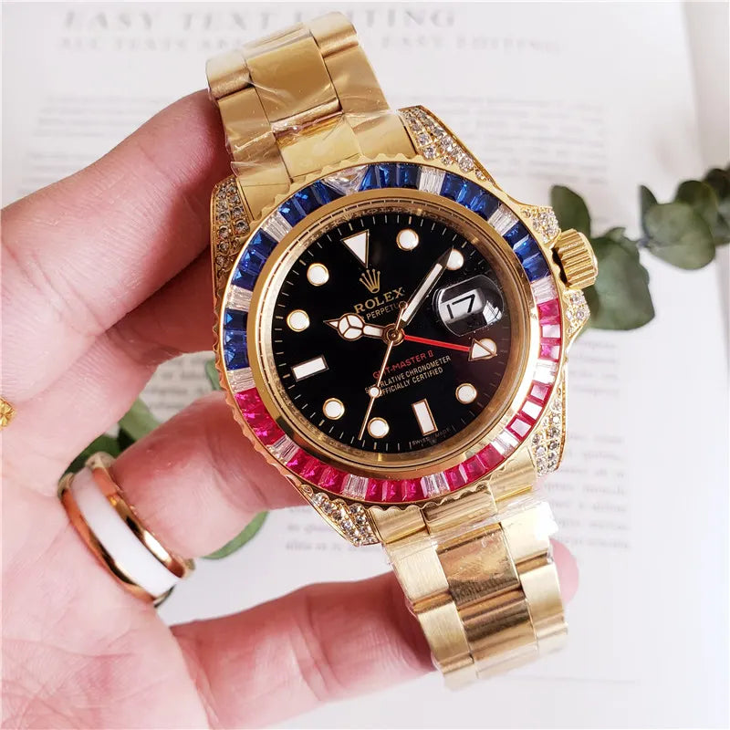 Rolex Gold Ruby Sapphire Bezel - Hình 8
