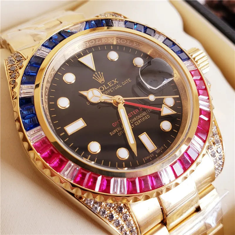 Rolex Gold Ruby Sapphire Bezel