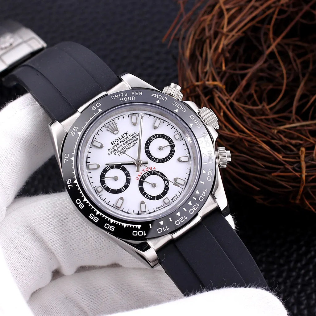 Rolex Daytona White Dial Black Rubber