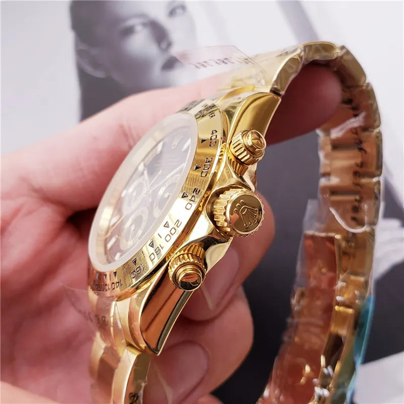 Rolex Daytona Full Gold Black - Hình 2