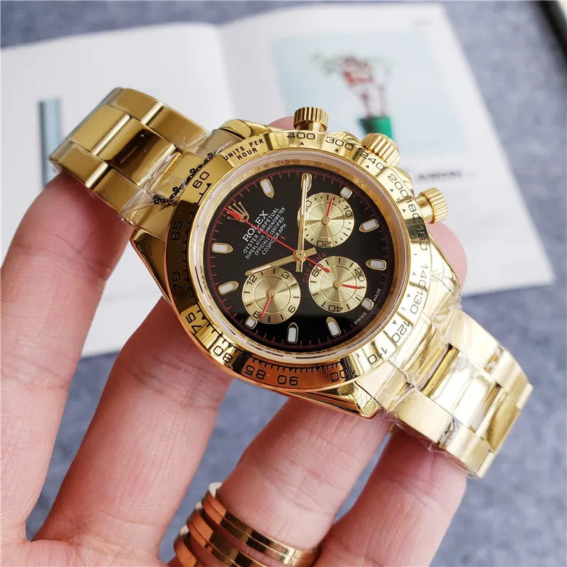 full Rolex Daytona Gold Black Dial - Hình 4