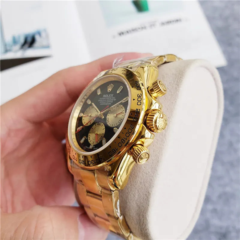 full Rolex Daytona Gold Black Dial - Hình 3