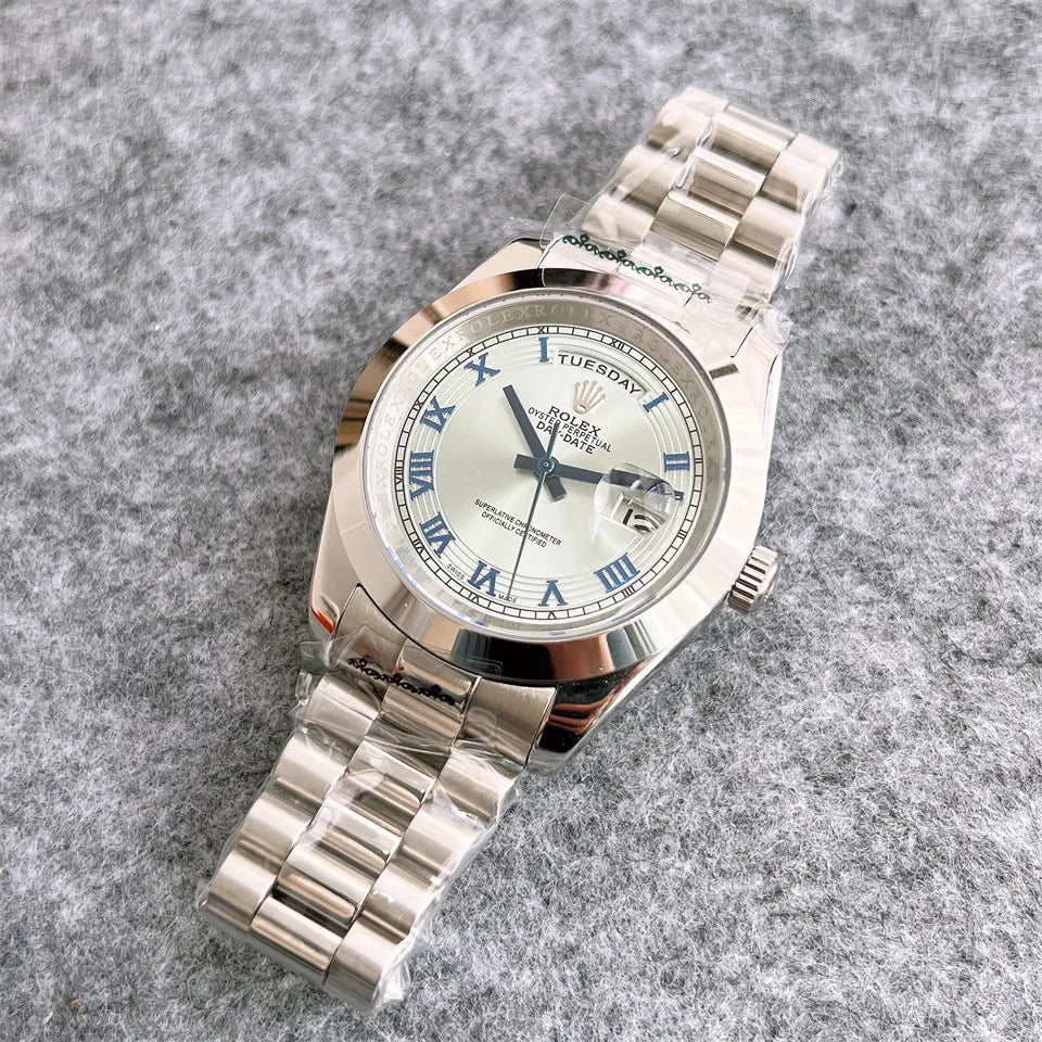 stainless Rolex Day-Date Silver Dial - Hình 6