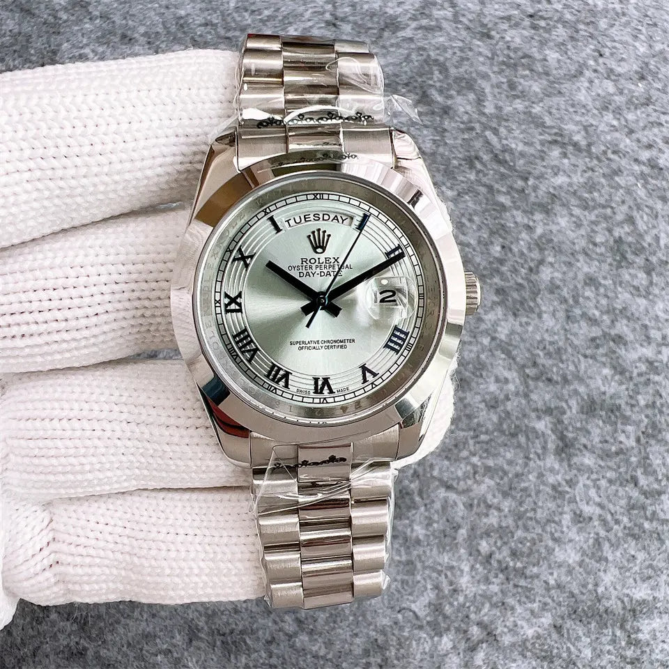 stainless Rolex Day-Date Silver Dial - Hình 2