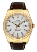 Rolex Gold White Datejust Leather