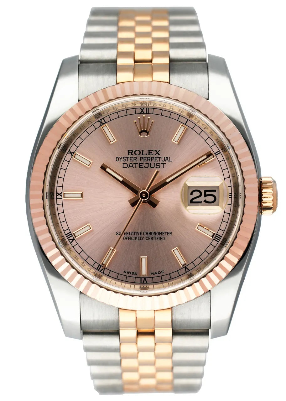 Rolex Datejust Rose Dial Two-Tone
